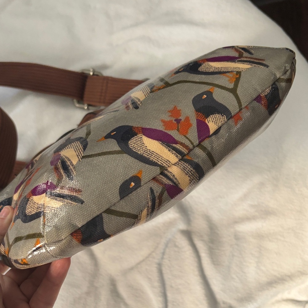 Fossil Crossbody Bag with Bird Design - Brown and Gray and Purple - Picture 10 of 15